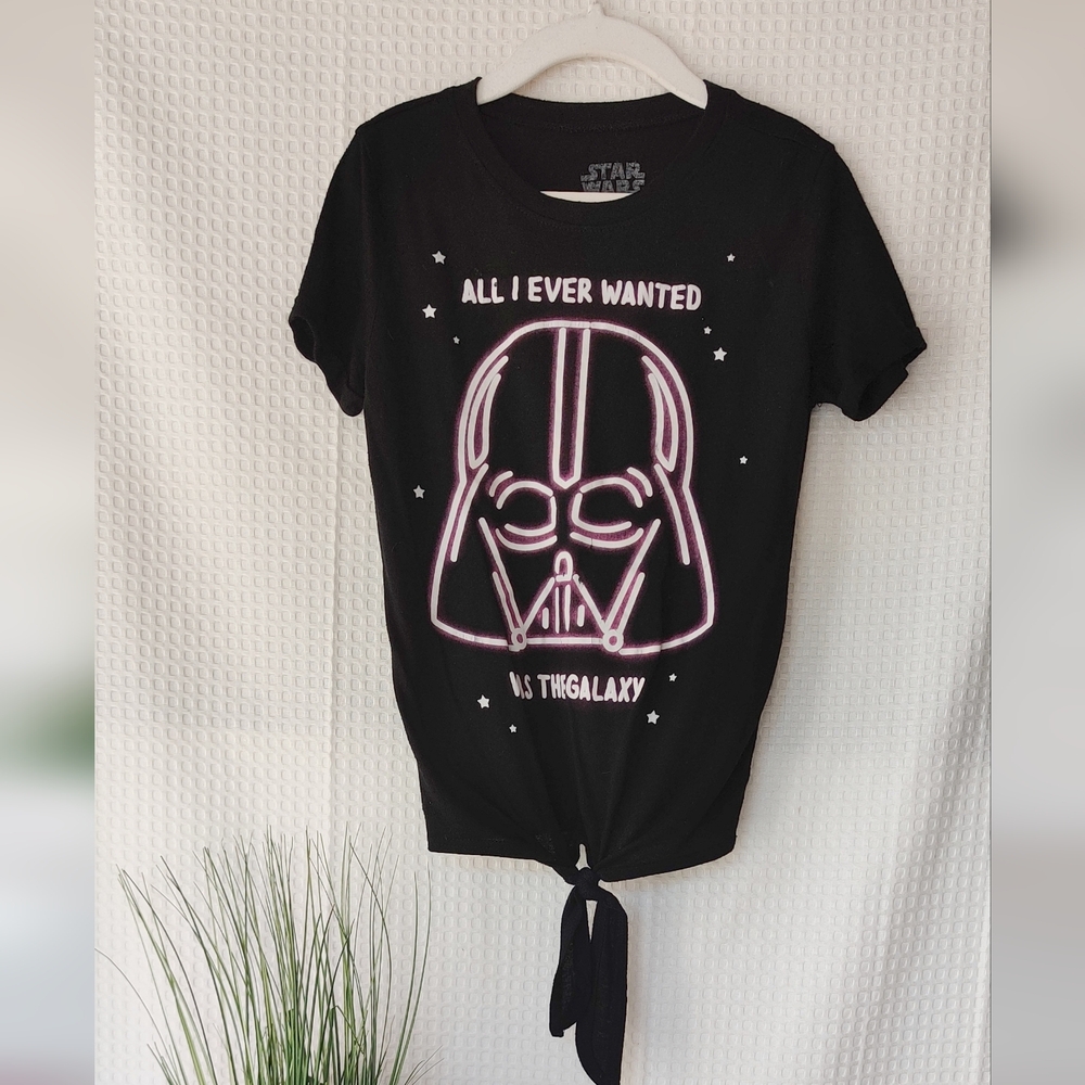 Star wars Girls Darth Vader Black Graphic Tee Size 6